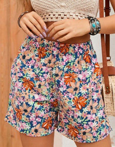 Wide Leg Floral Print Casual Shorts Presale