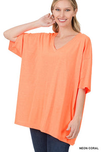 COTTON DROP SHOULDER BOYFRIEND BOX TEE