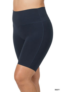 Plus Size Athletic High Rise Biker Shorts