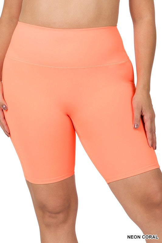 Plus Size Athletic High Rise Biker Shorts