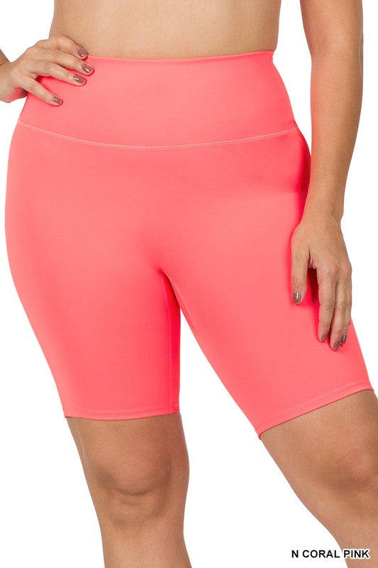 Plus Size Athletic High Rise Biker Shorts