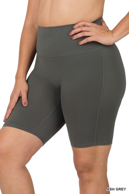 Plus Size Athletic High Rise Biker Shorts