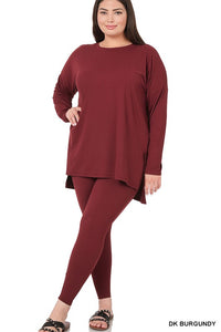 PLUS BRUSHED DTY MICROFIBER LOUNGEWEAR SET