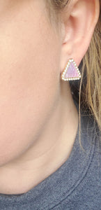 Sterling Silver Triangle Purple Haze Earrings