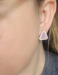 Sterling Silver Triangle Purple Haze Earrings