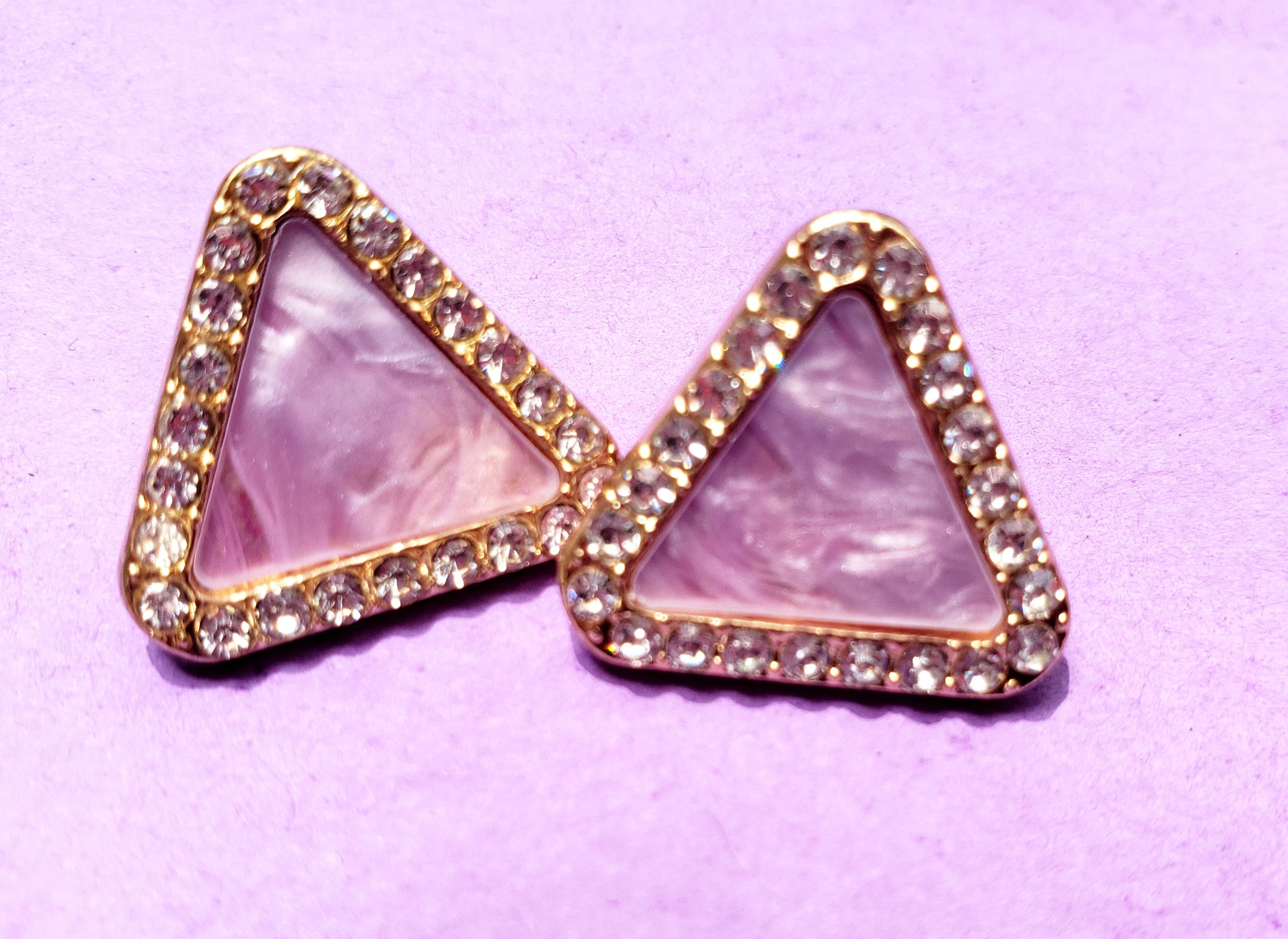 Sterling Silver Triangle Purple Haze Earrings