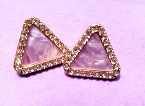 Sterling Silver Triangle Purple Haze Earrings