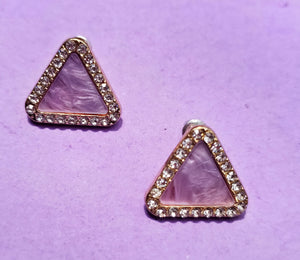Sterling Silver Triangle Purple Haze Earrings