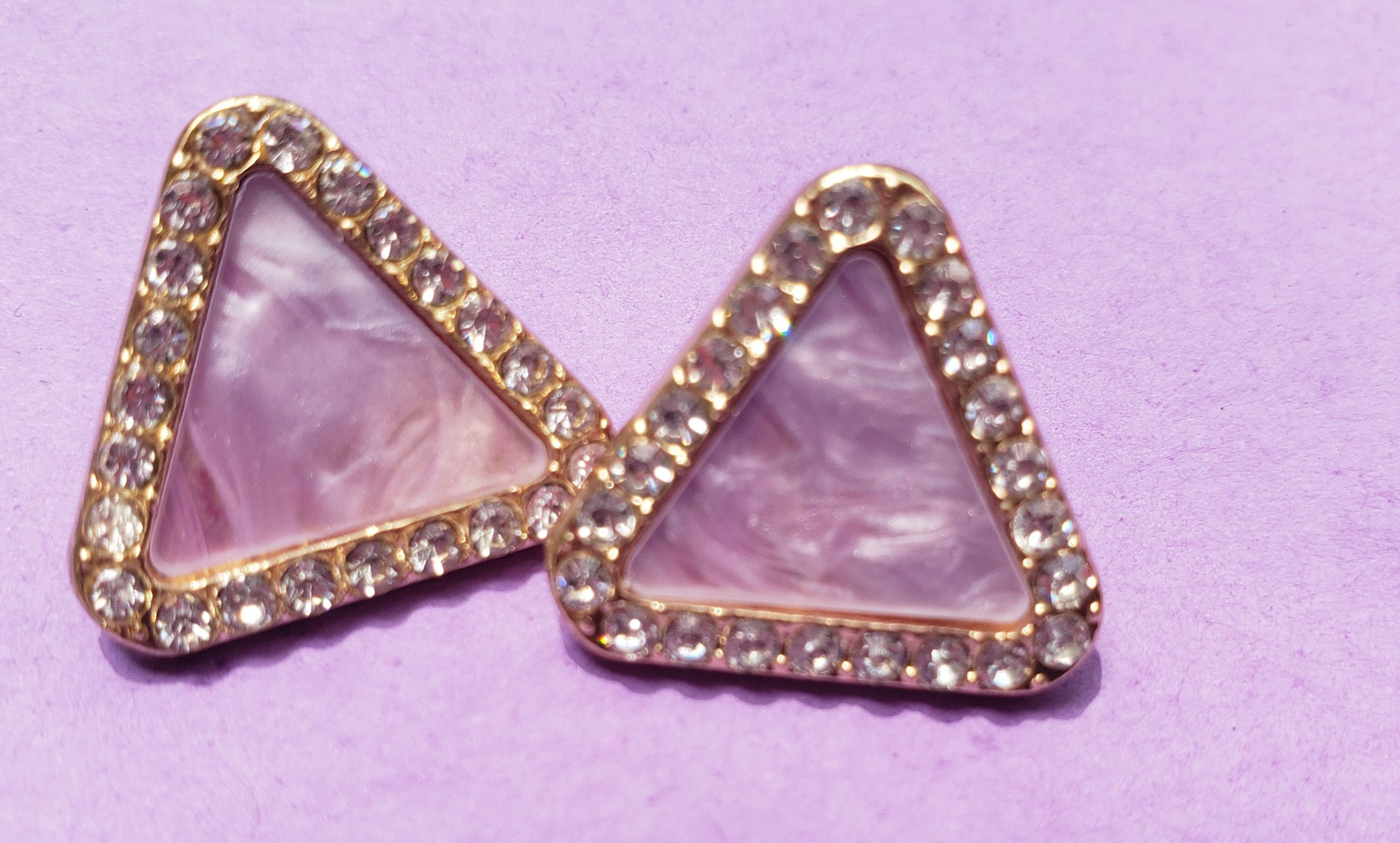 Sterling Silver Triangle Purple Haze Earrings
