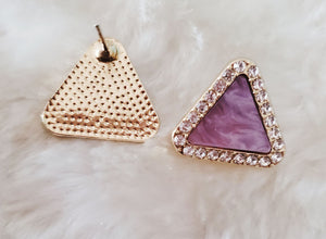 Sterling Silver Triangle Purple Haze Earrings