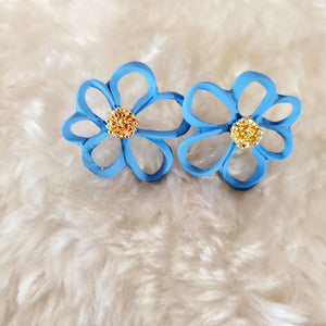 Sterling Silver Needle Daisy Stud Earrings