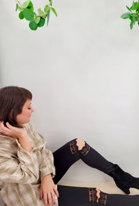 Lace Knee Hole Leggings