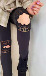 Lace Knee Hole Leggings