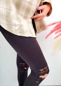 Lace Knee Hole Leggings