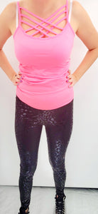 Black Shiny Leopard Leggings