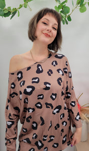 Brown Leopard Tunic Top