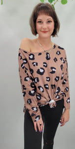 Brown Leopard Tunic Top