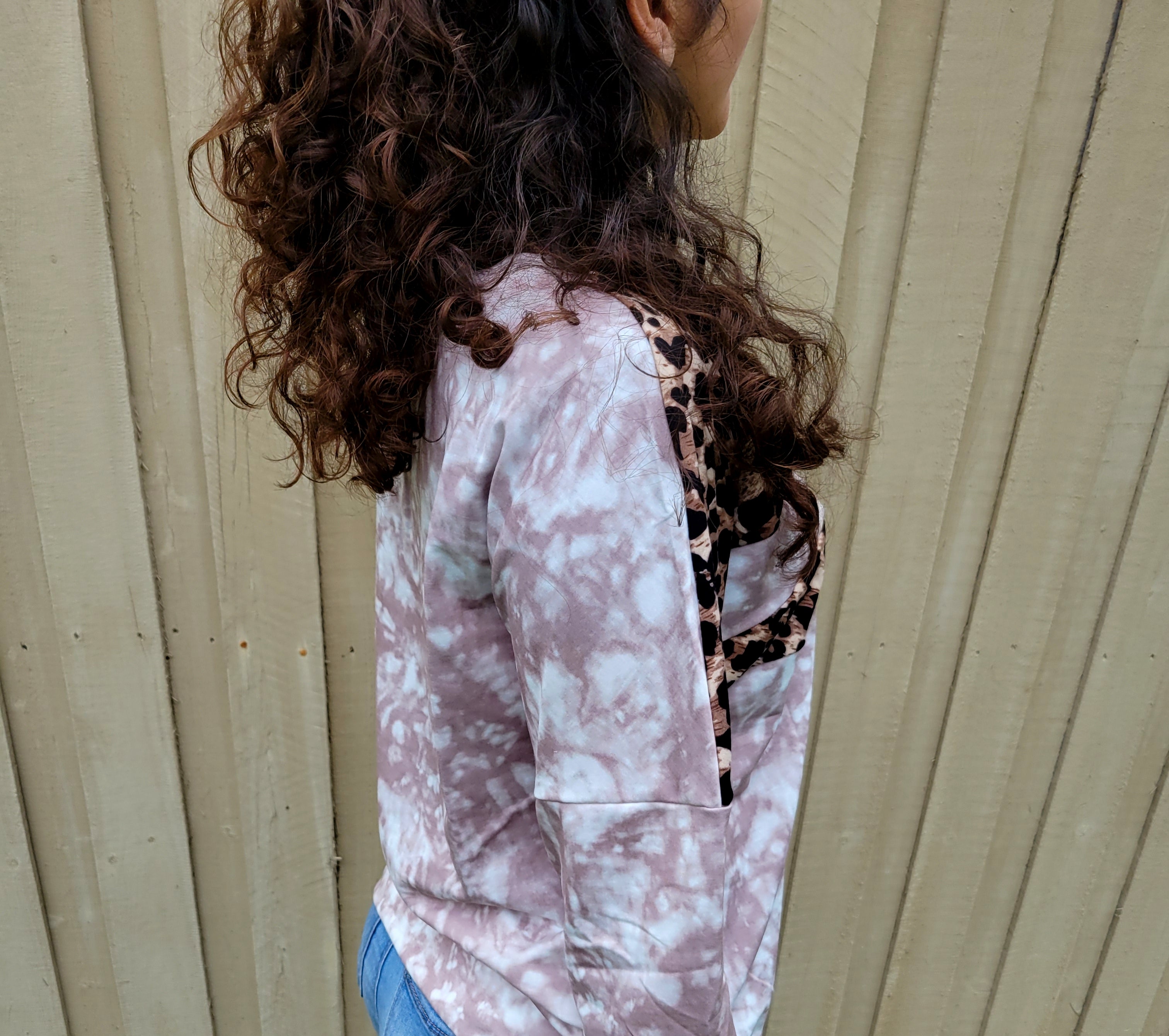 Tie Dye Leopard Long Sleeve Shirt