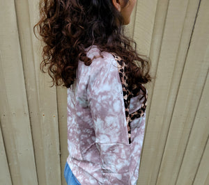 Tie Dye Leopard Long Sleeve Shirt