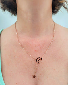 Star and Moon Stainless Steel Necklace