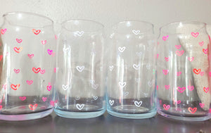 Stolen Hearts Hand Made 16 Oz Glass