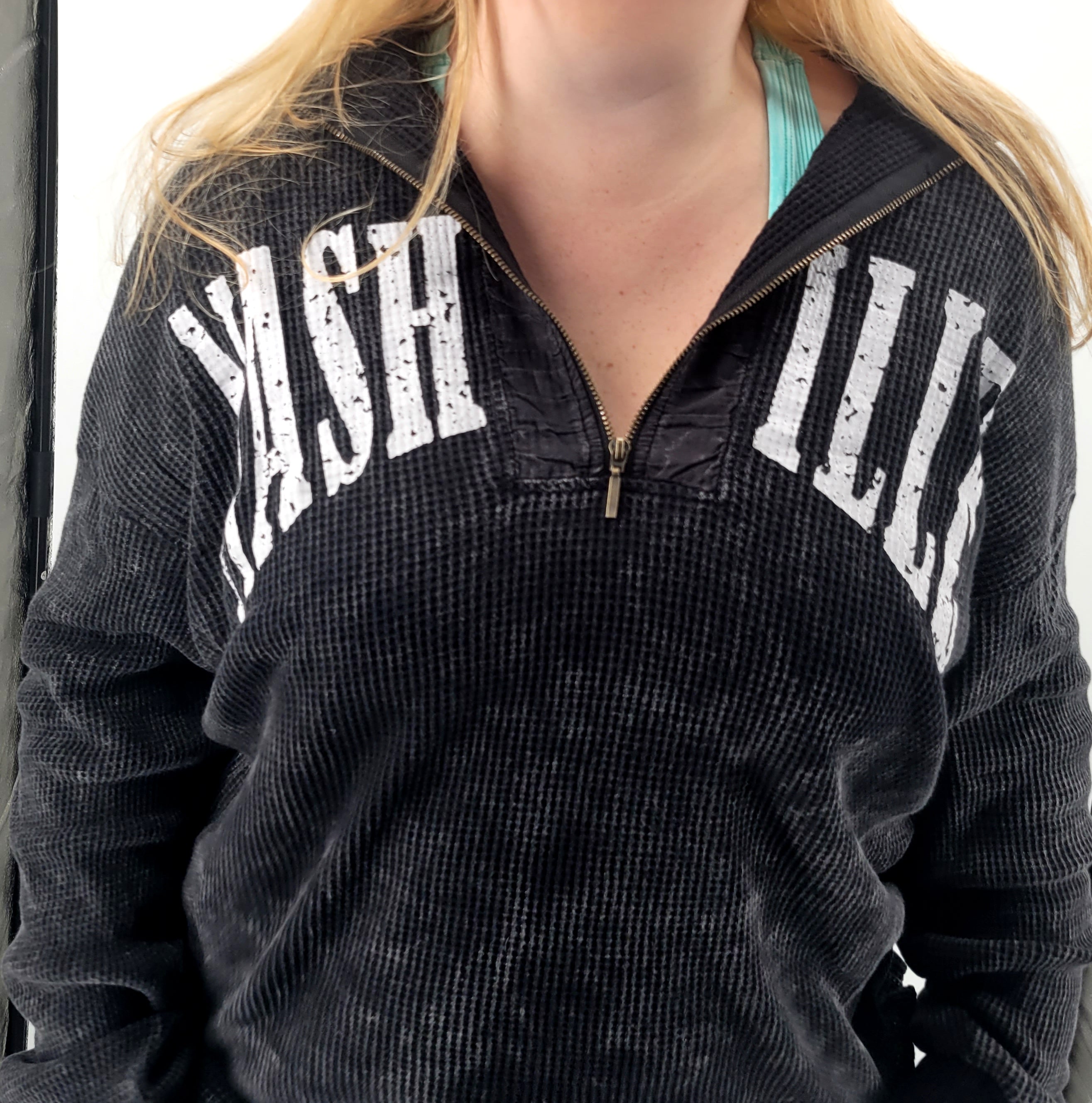 'Nashville' Mineral Wash Quarter Zip Up