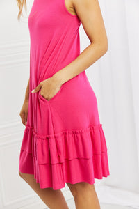 Zenana In The Groove Full Size Sleeveless Ruffle Dress
