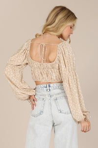 Square Neck Floral Crop Top