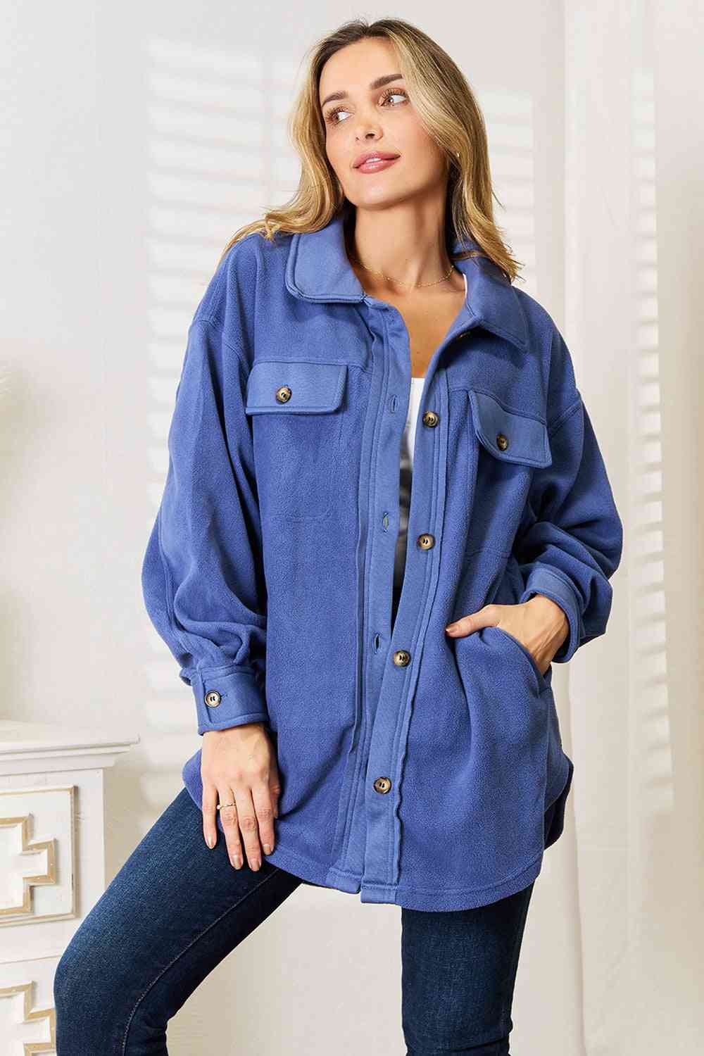 Cozy Girl  Button Down Shacket - REG & PLUS SIZE