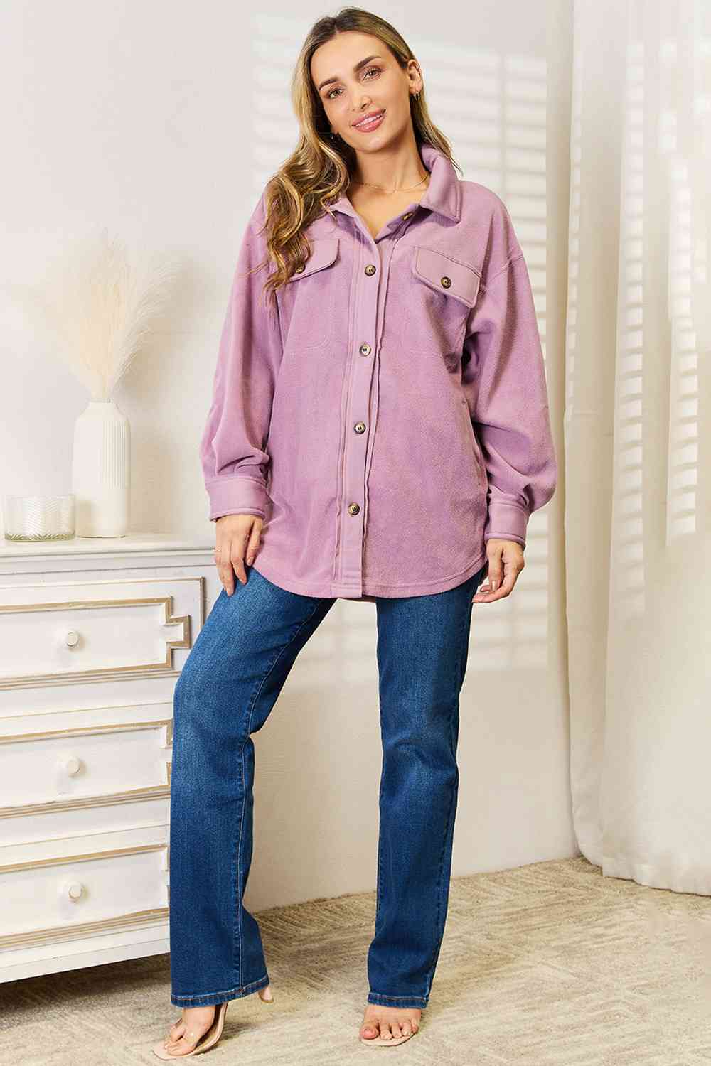 Cozy Girl Button Down Shacket - REG & PLUS SIZE