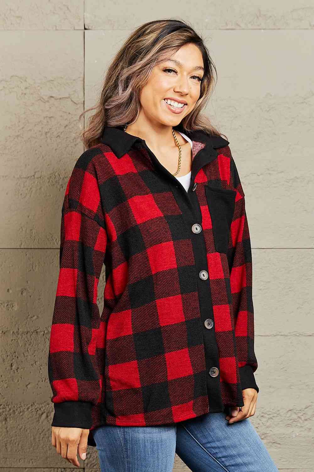 Make It Last Contrast Plaid Shacket - REG & PLUS SIZE