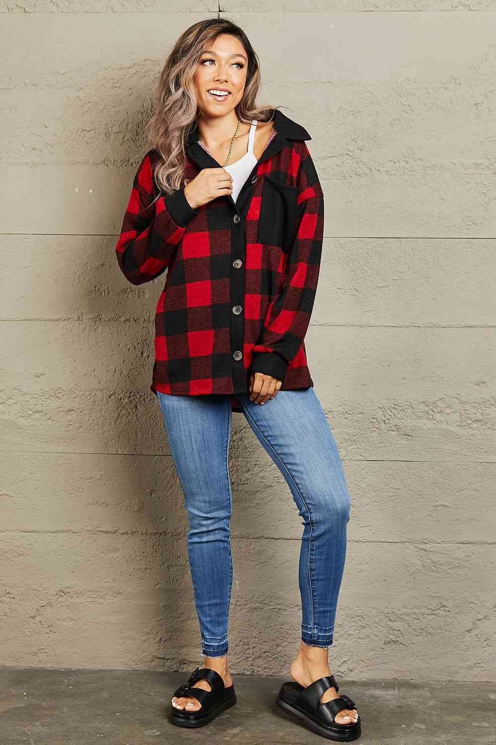 Make It Last Contrast Plaid Shacket - REG & PLUS SIZE