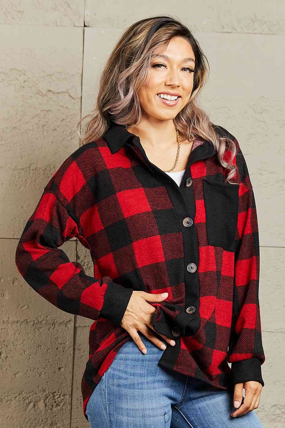 Make It Last Contrast Plaid Shacket - REG & PLUS SIZE