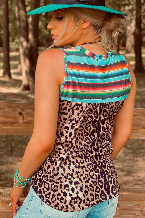 Western Leopard Serape Tanks Presale
