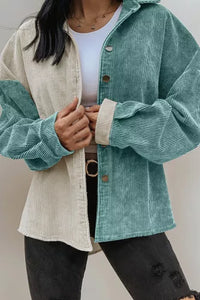 Green Colorblock  Corduroy