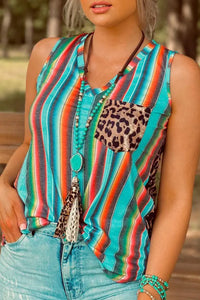 Western Leopard Serape Tanks Presale