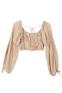 Square Neck Floral Crop Top