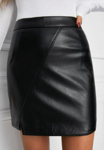 Black Faux Mini Skirt