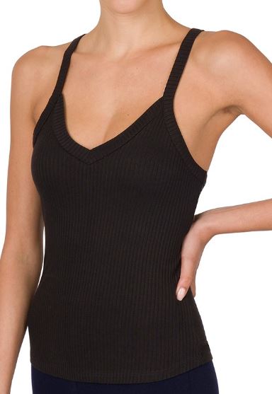 Ribbed Cami - Black