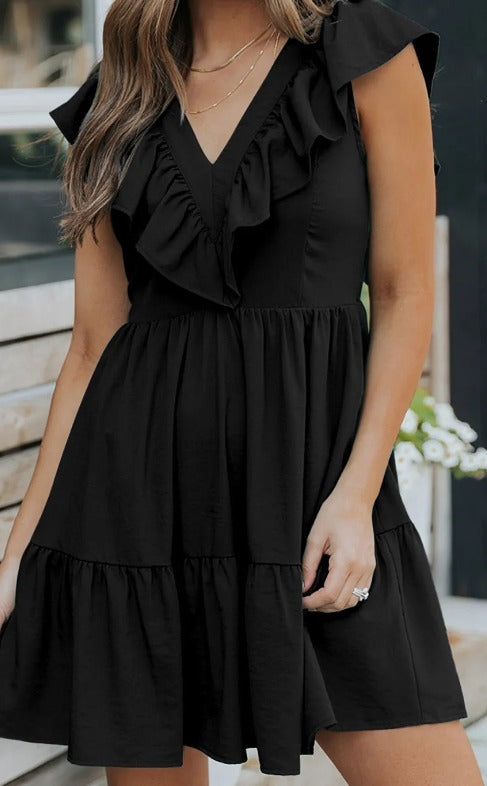 Black Ruffle Dress Presale