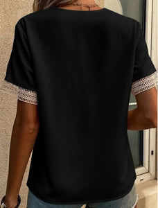 Black Trim Lace Blouse Presale