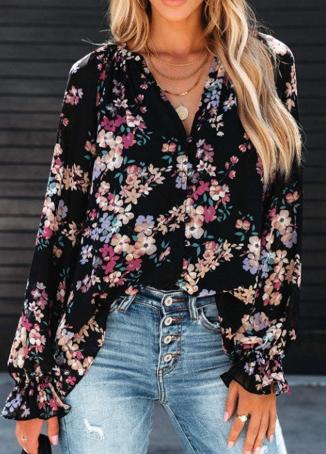 Black Wildflower Blouse Presale