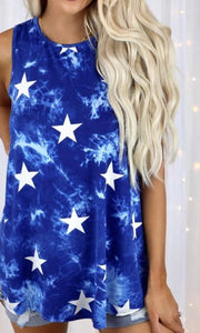 Blue Stars Tie Dye Tank