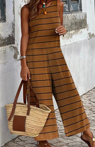 Brown Stripe Jumpsuit Presale