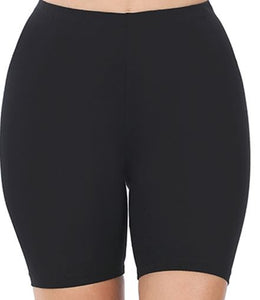 Premium Cotton Biker Shorts - Black