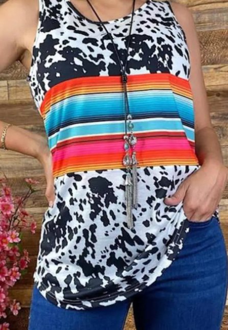 Cow Print Serape Tank