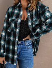Dark Green Plaid Shacket