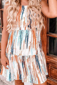 Multi Color Spaghetti Strap Dress