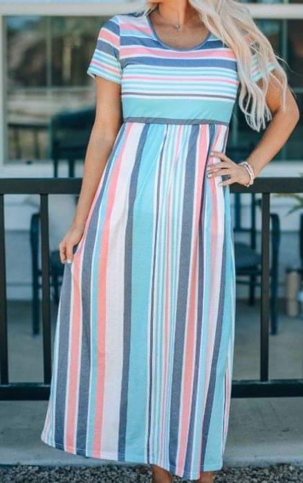 Blue Striped Dress