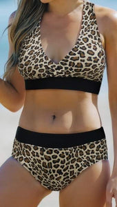 Brown Leopard Two Piece Bikini